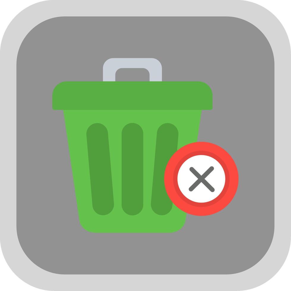 Delete Flat round corner Icon Design vector