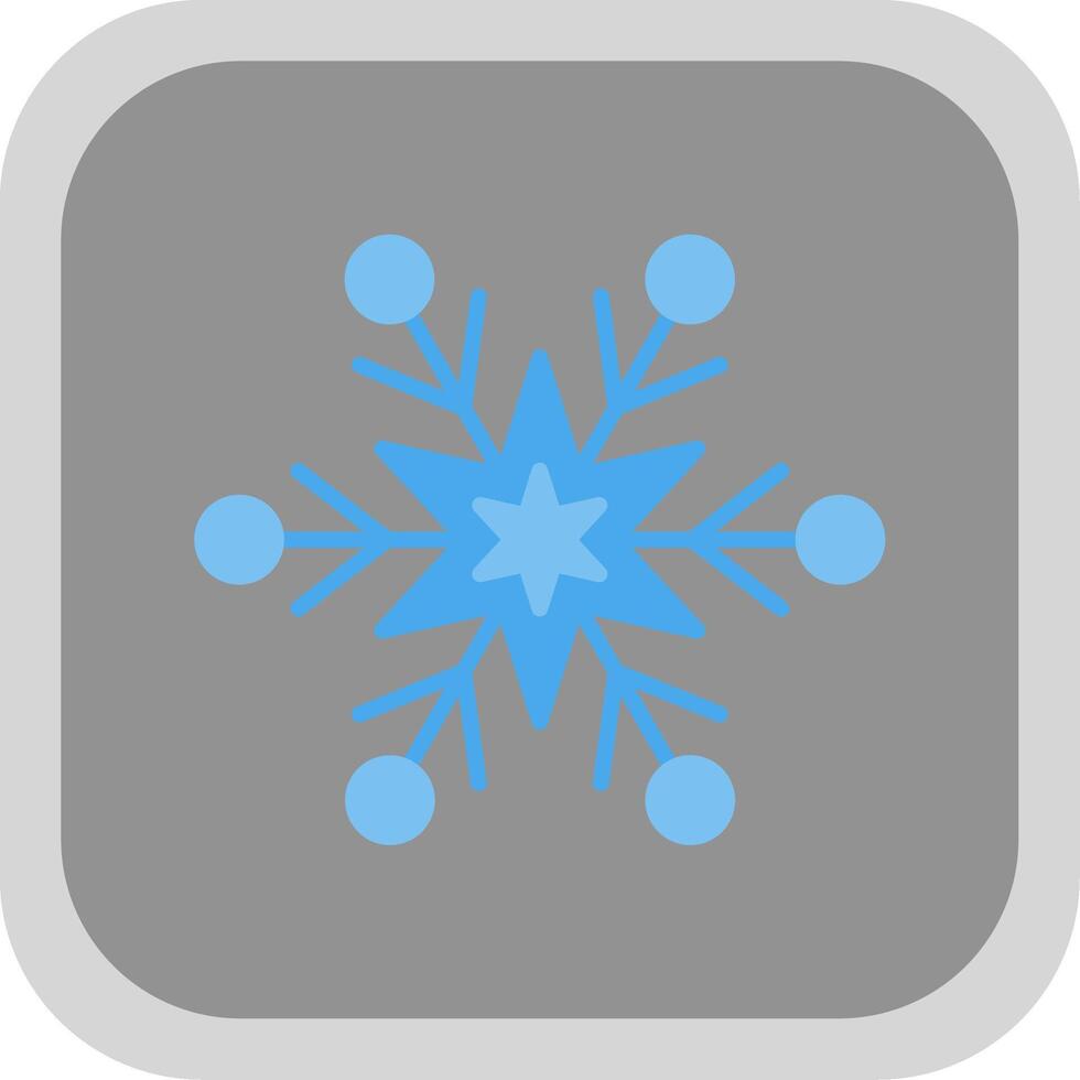 Snowflake Flat round corner Icon Design vector