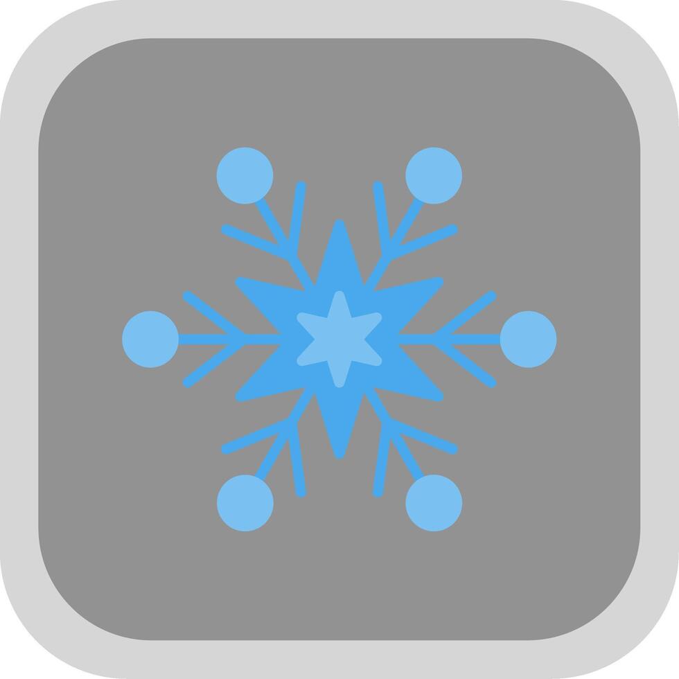 Snowflake Flat round corner Icon Design vector