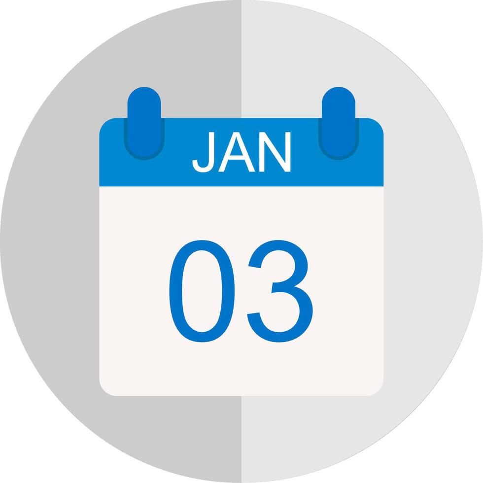 January Flat Scale Icon Design vector