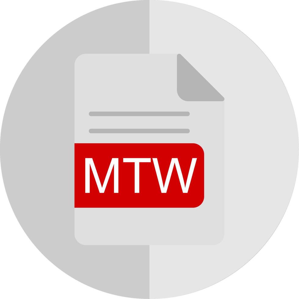 MTW File Format Flat Scale Icon Design vector