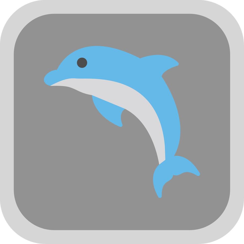 Dolphin Flat round corner Icon Design vector