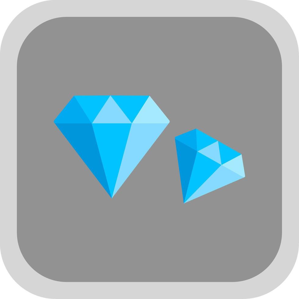 Diamond Flat round corner Icon Design vector