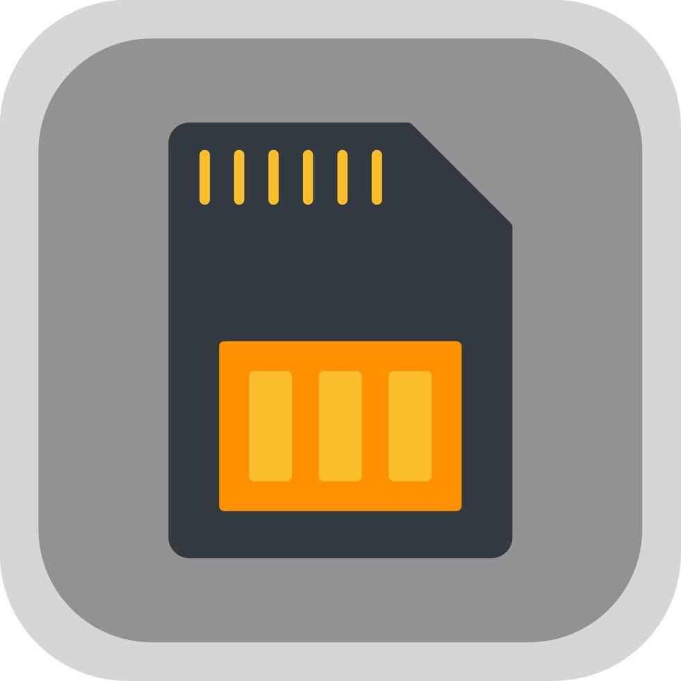 Sd Card Flat round corner Icon Design vector