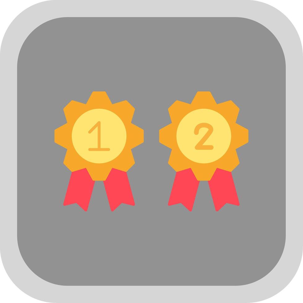 Medals Flat round corner Icon Design vector