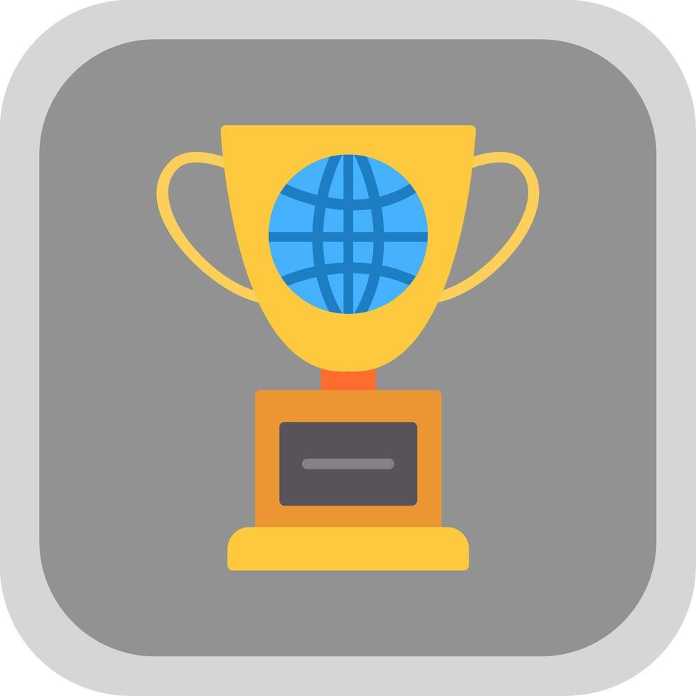 World Flat round corner Icon Design vector