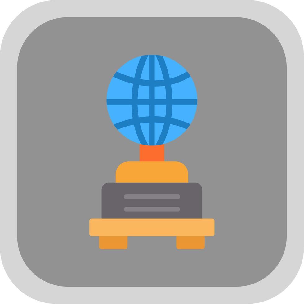 Globe Flat round corner Icon Design vector