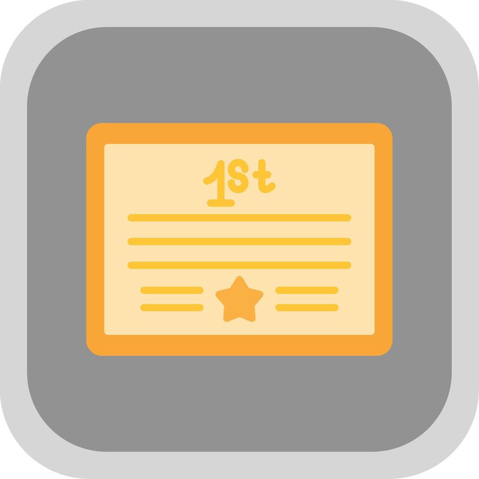 Certificate Flat round corner Icon Design vector