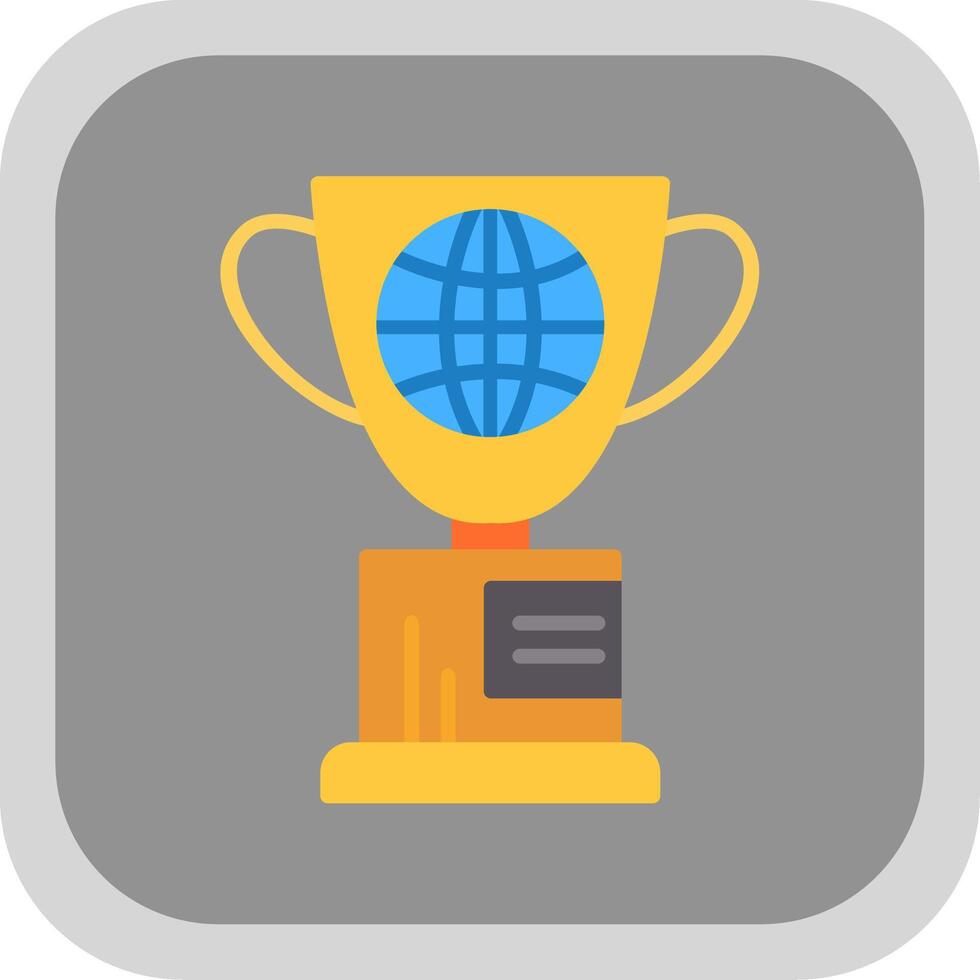 Globe Flat round corner Icon Design vector