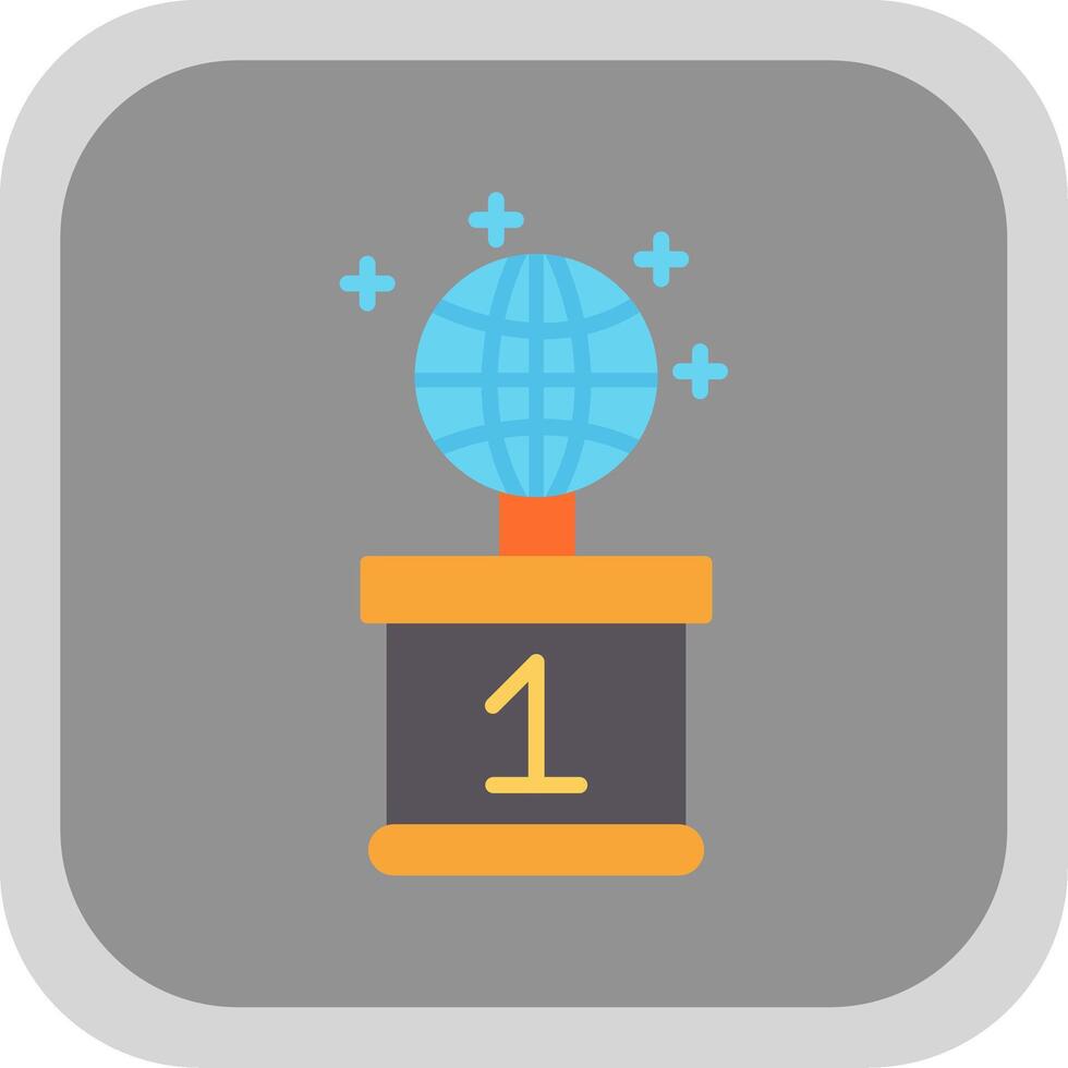 World Flat round corner Icon Design vector