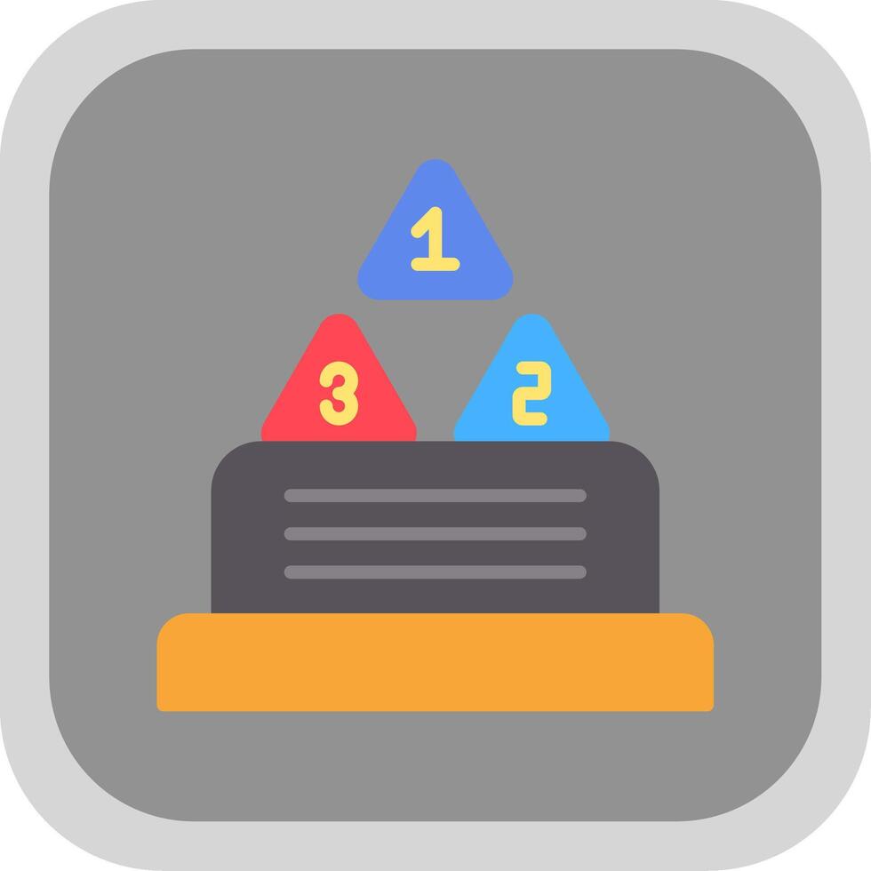 Number Flat round corner Icon Design vector