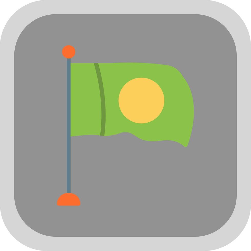Flag Flat round corner Icon Design vector