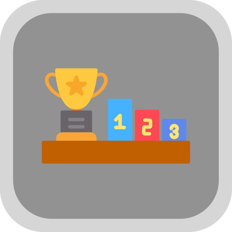 Number Flat round corner Icon Design vector