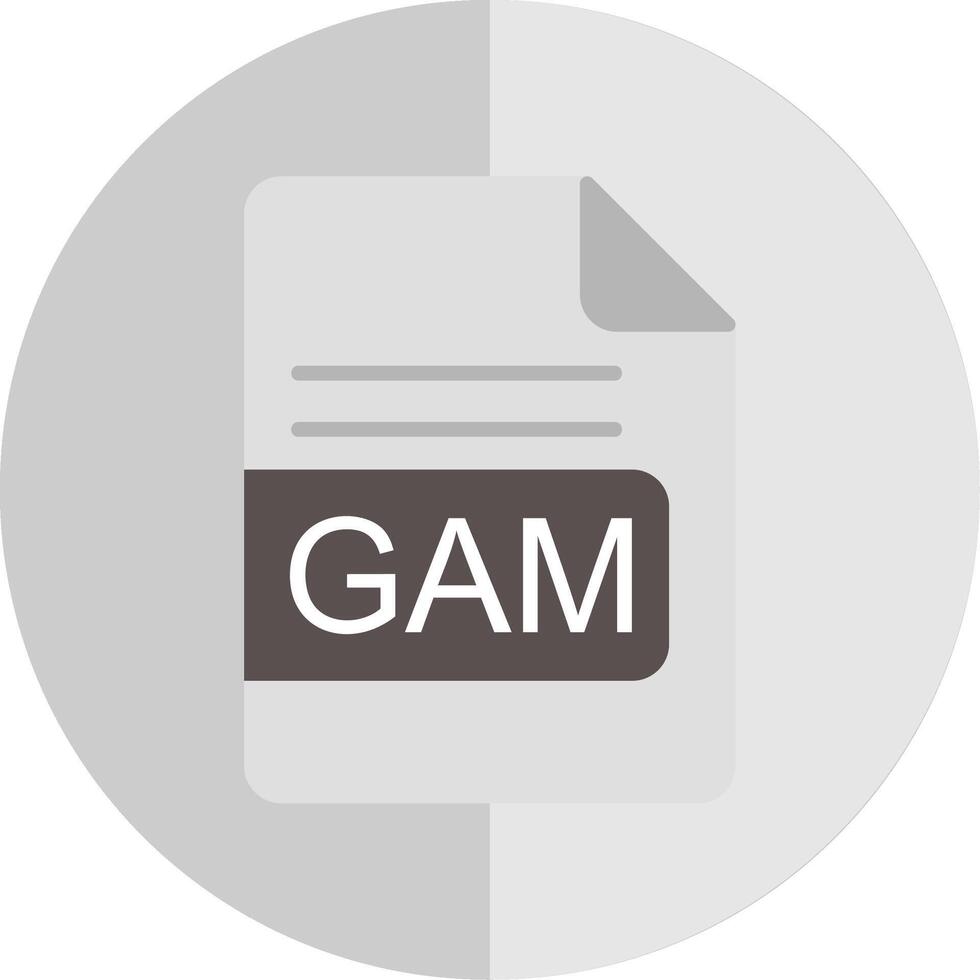 GAM File Format Flat Scale Icon Design vector