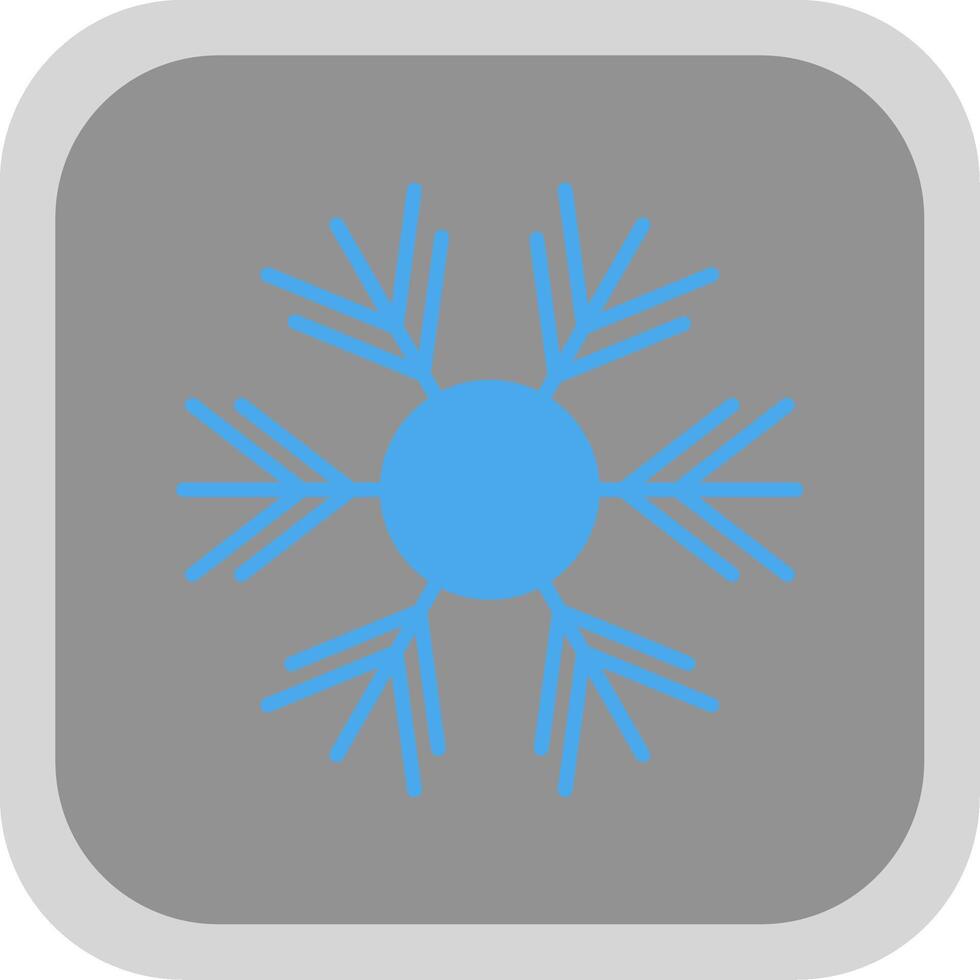 Snowflake Flat round corner Icon Design vector