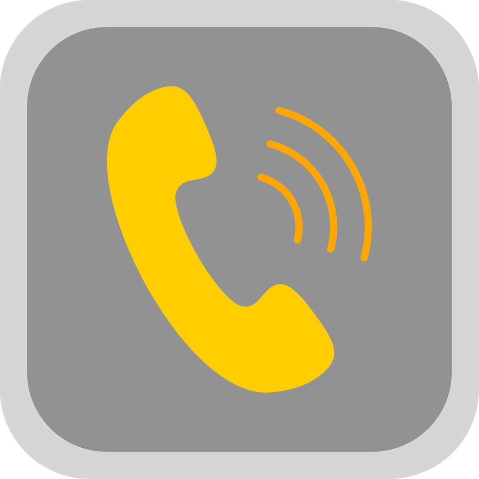 Phone Call Flat round corner Icon Design vector