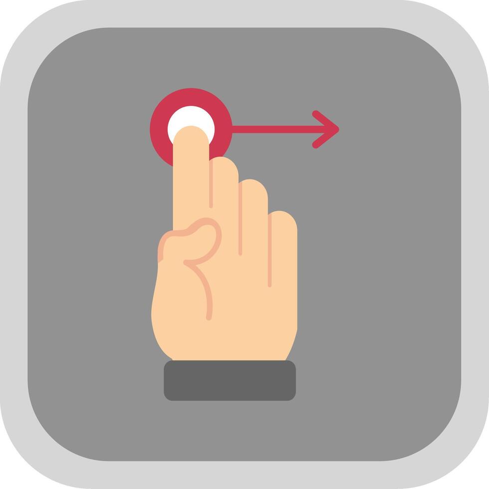 Hand Drag Flat round corner Icon Design vector