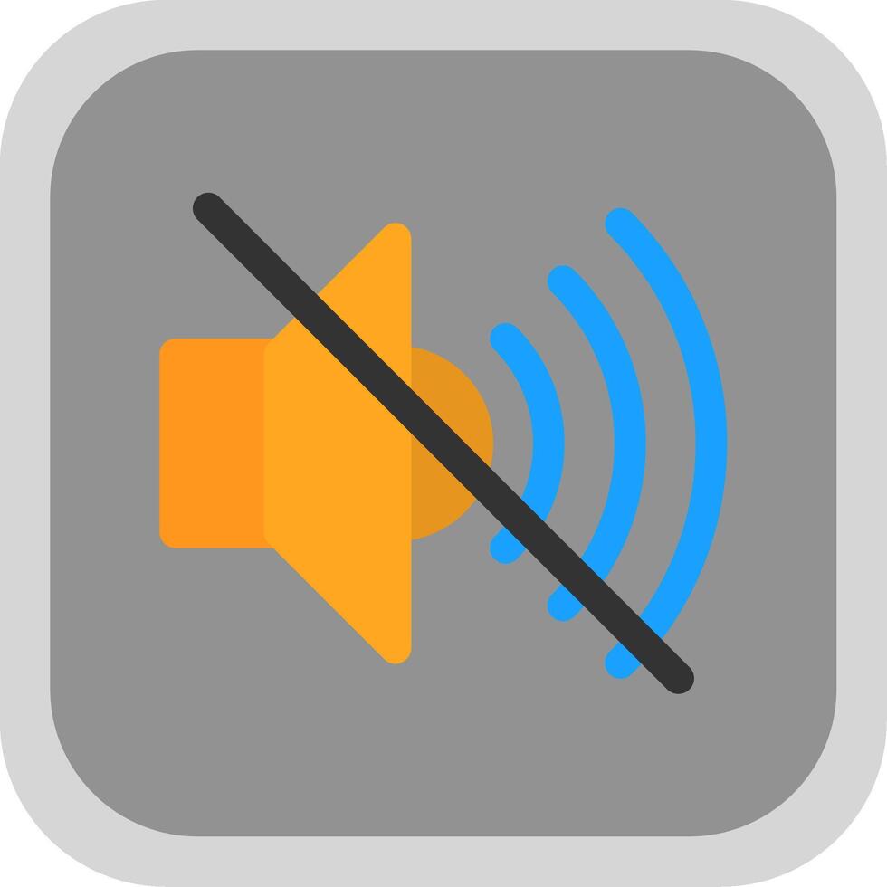 Mute Flat round corner Icon Design vector
