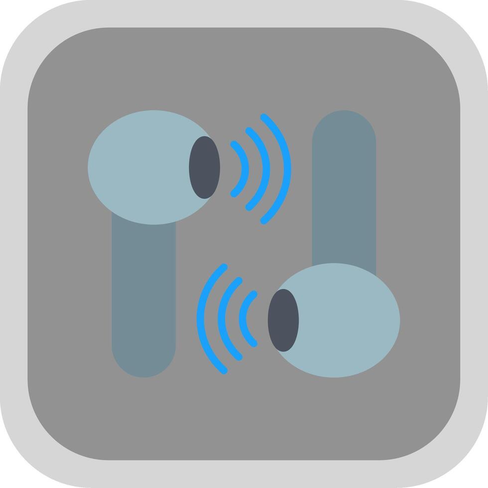 Earbud Flat round corner Icon Design vector