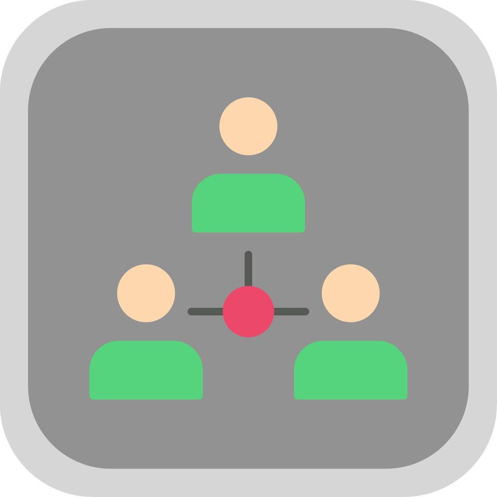 Sociology Flat round corner Icon Design vector