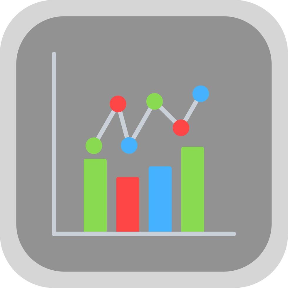 Graphs Flat round corner Icon Design vector