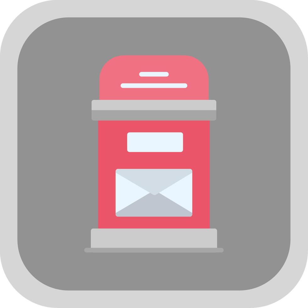Postbox Flat round corner Icon Design vector