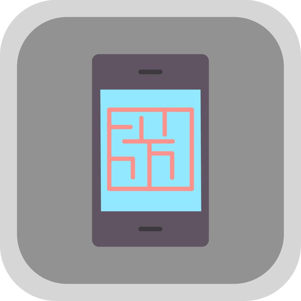 Maze Flat round corner Icon Design vector