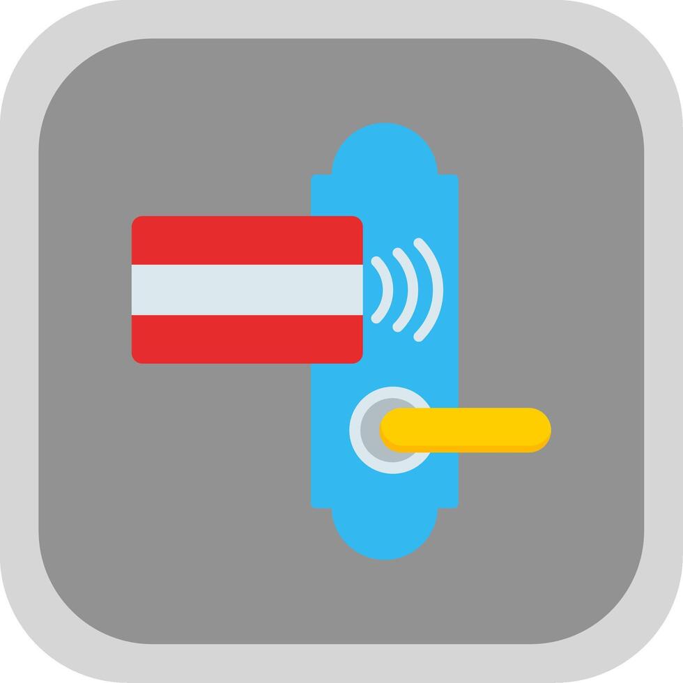 Door Lock Flat round corner Icon Design vector