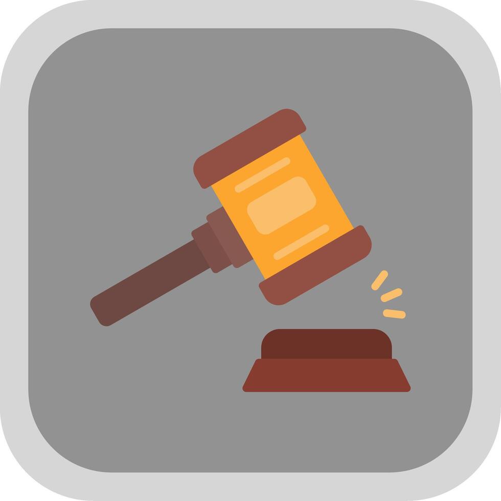 Auction Flat round corner Icon Design vector
