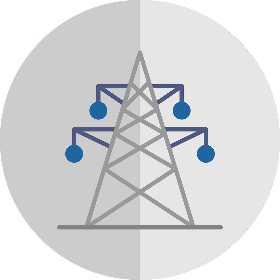 Electric Tower Flat Scale Icon Design vector