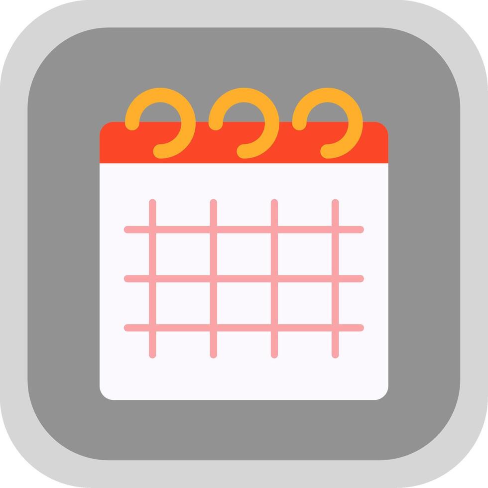 Calendar Flat round corner Icon Design vector