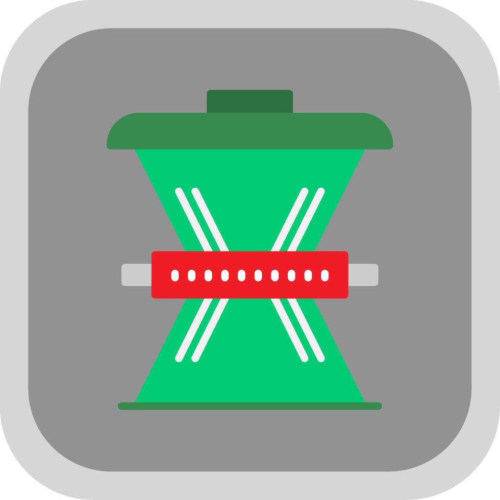 Waste Reduction Flat round corner Icon Design vector