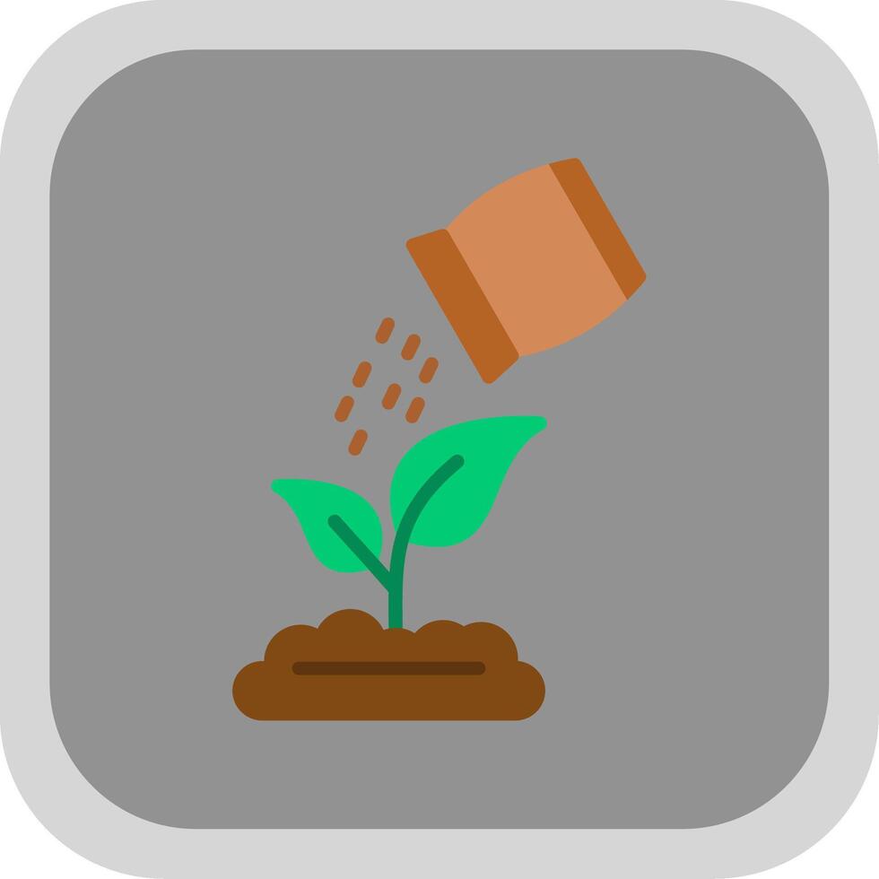 abonar el plantas plano redondo esquina icono diseño vector