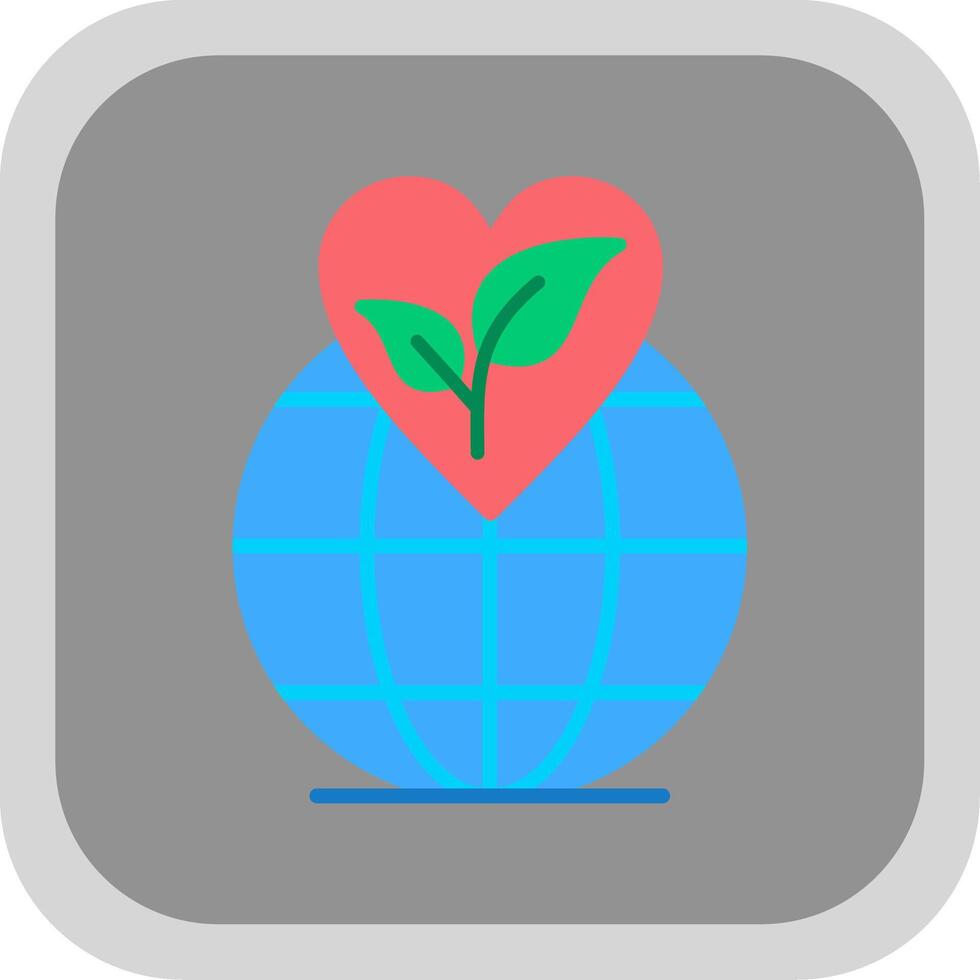 Eco Friendly Flat round corner Icon Design vector