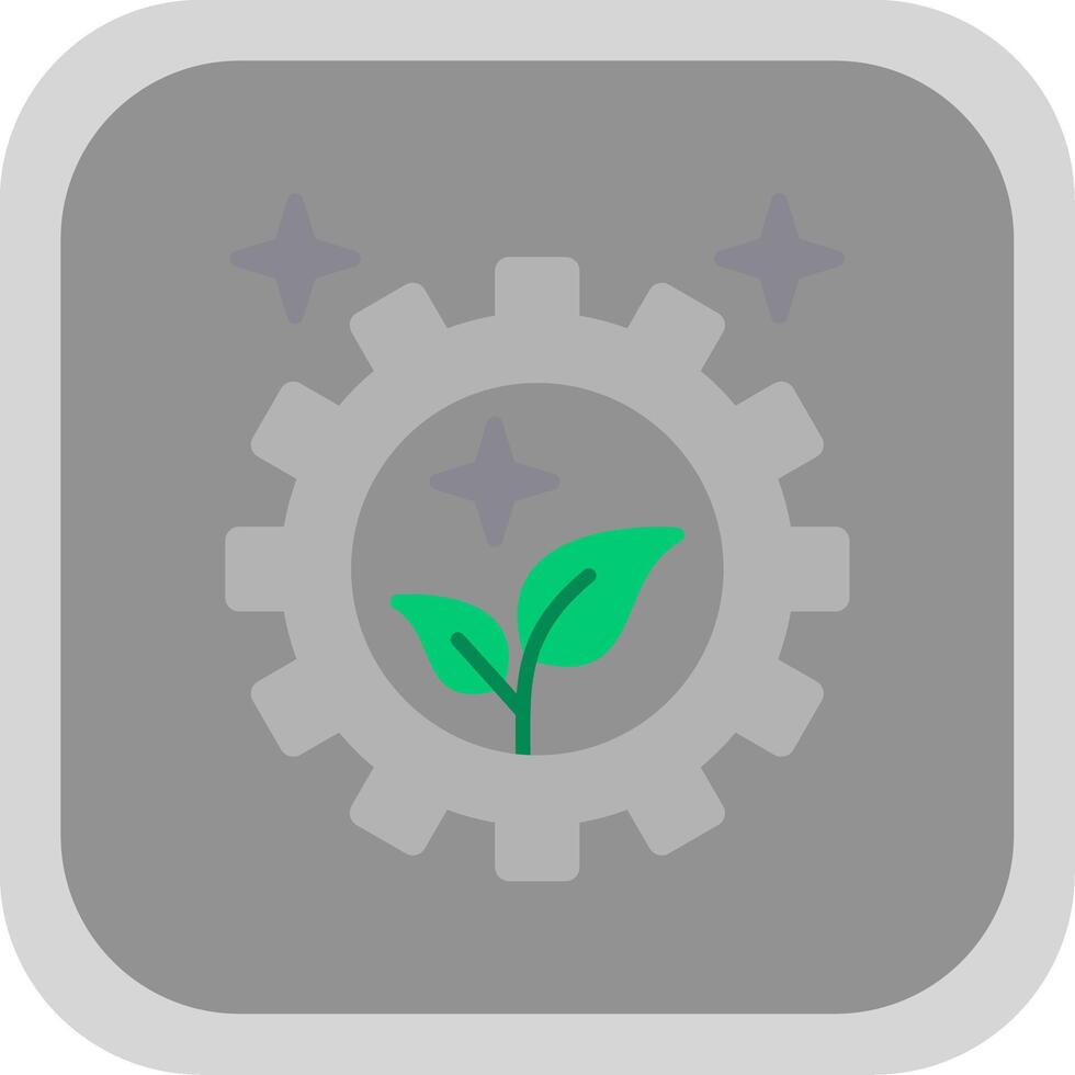 Green Technology Flat round corner Icon Design vector