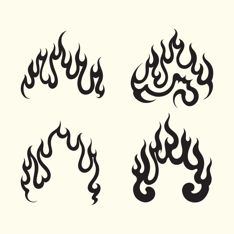 a set different types of flames vector