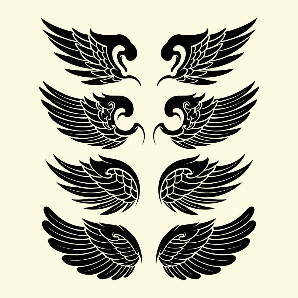 designs wings silhouette logo vector