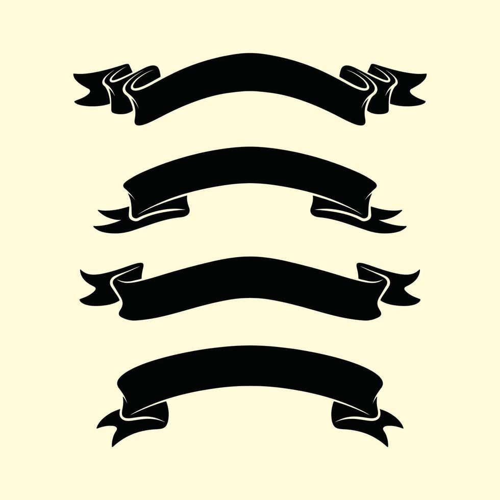 designs ribbon silhouette vector