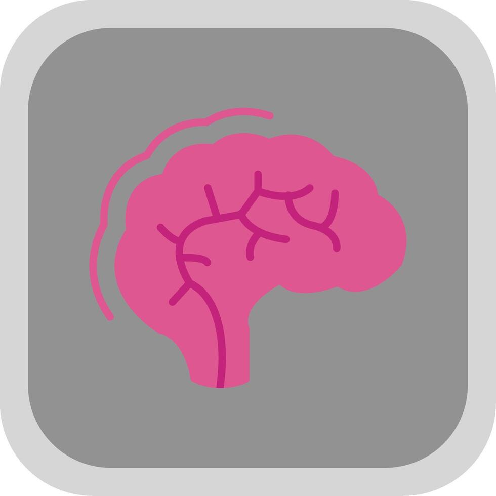 humano cerebro plano redondo esquina icono diseño vector