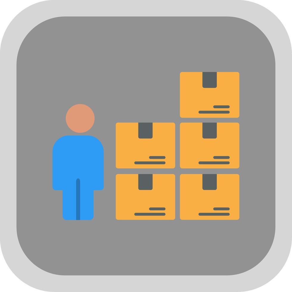 Control Flat round corner Icon Design vector