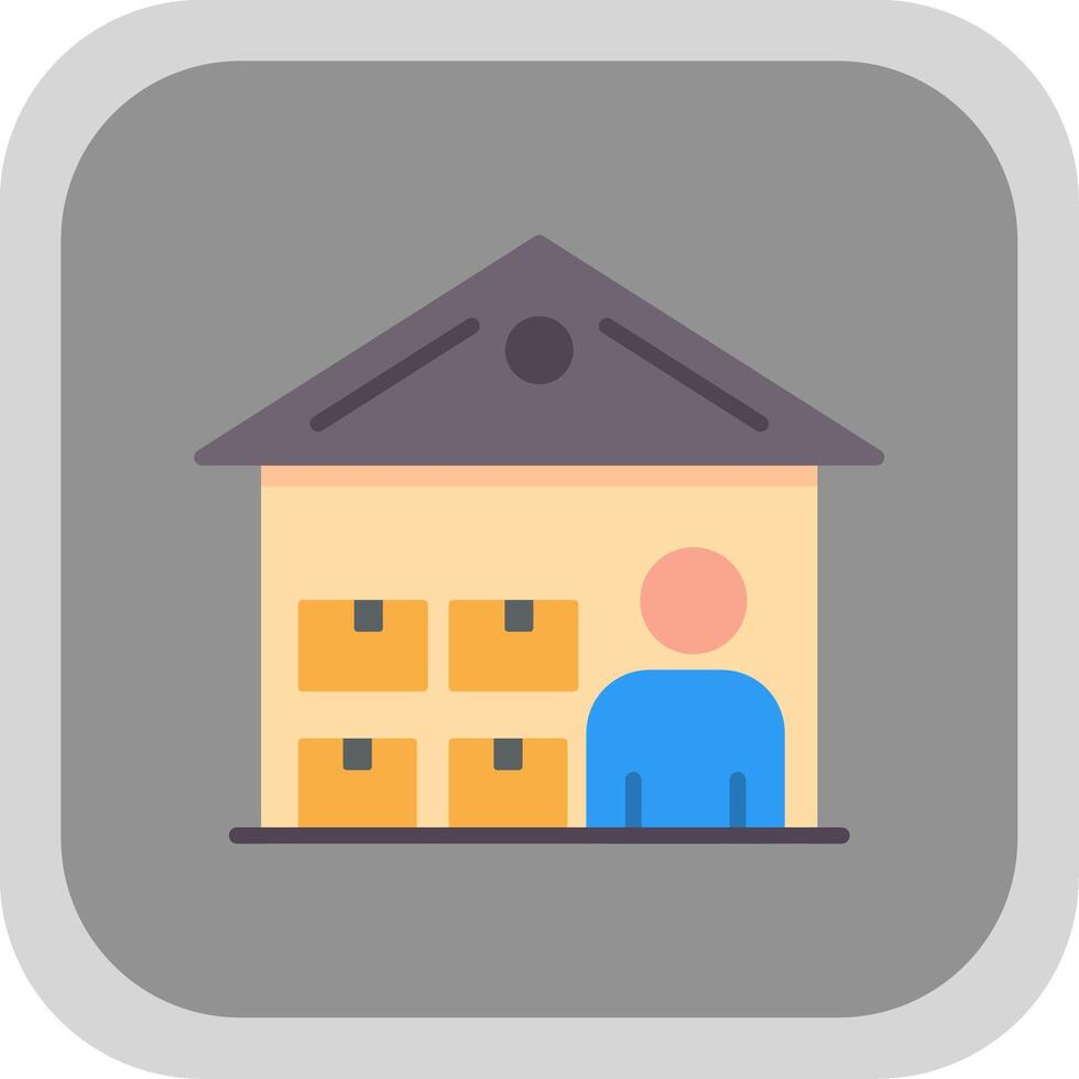 Warehouse Manager Flat round corner Icon Design vector