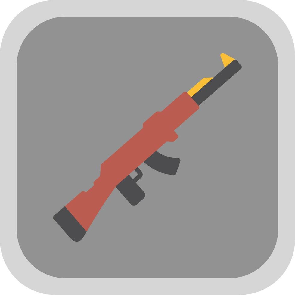 Gun Flat round corner Icon Design vector