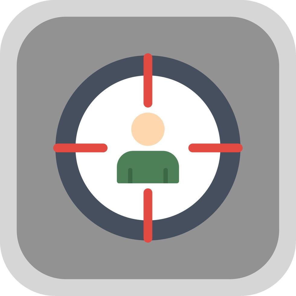 Target Flat round corner Icon Design vector