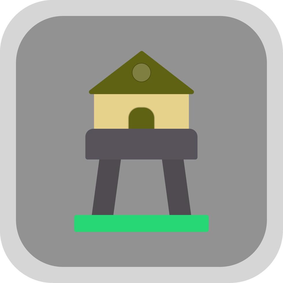 Tower Flat round corner Icon Design vector