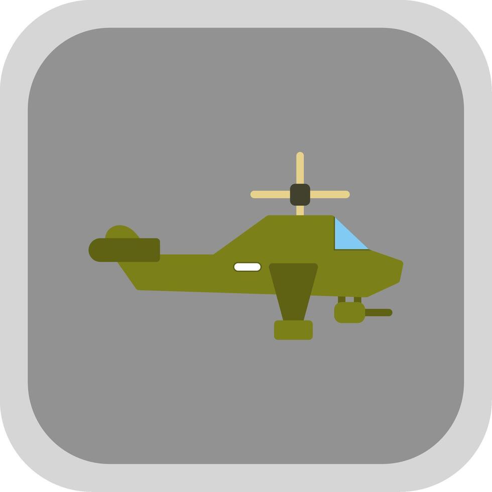 Heliciopter Flat round corner Icon Design vector