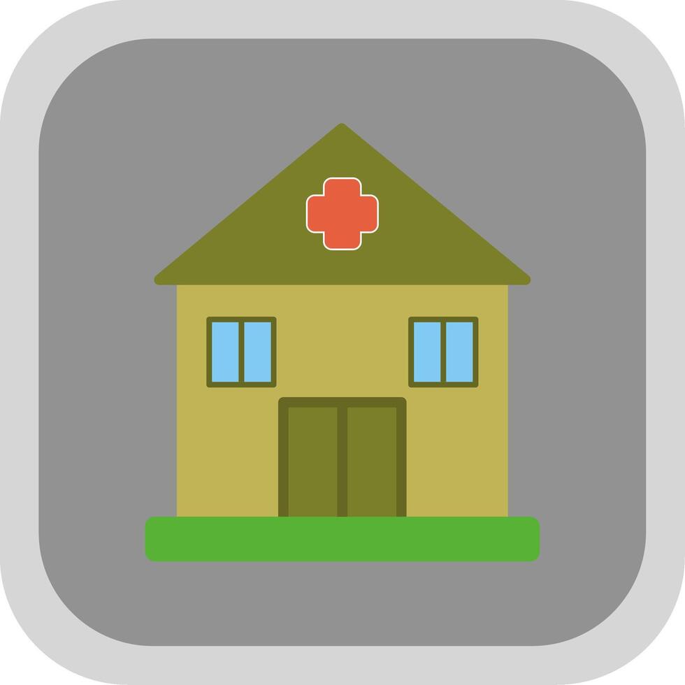 Building Flat round corner Icon Design vector
