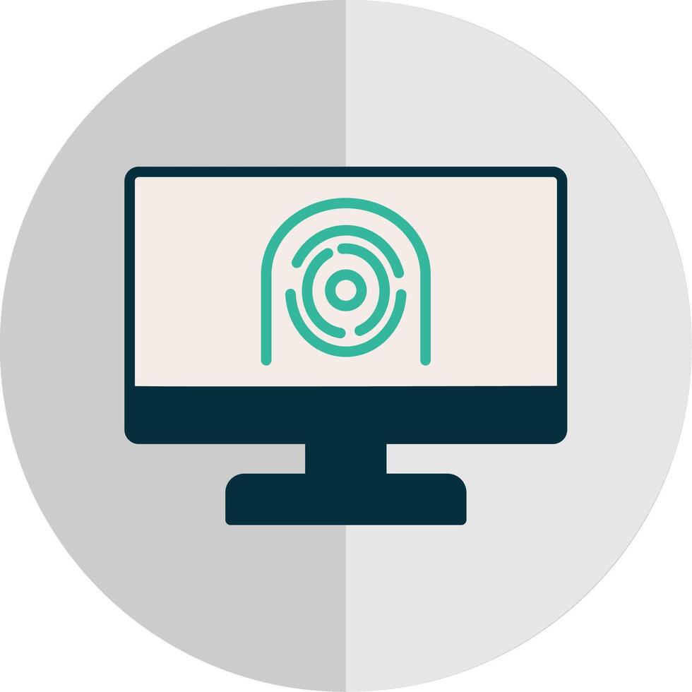 Security Computer Faceprint Flat Scale Icon Design vector