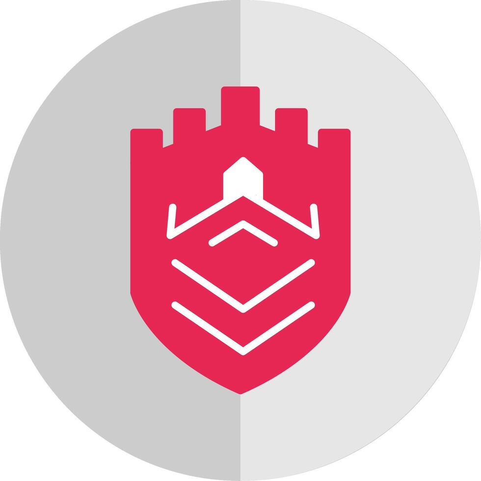 Security Castle Tech Flat Scale Icon Design vector