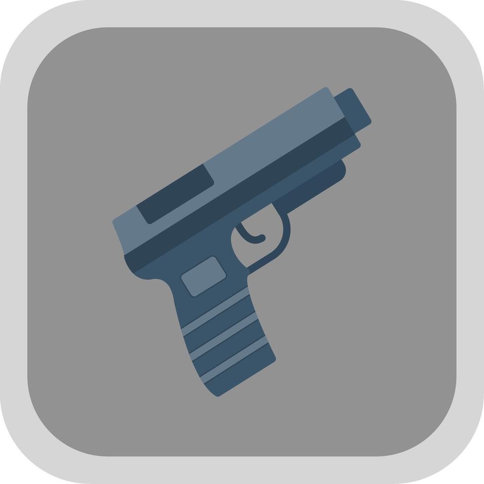 pistola plano redondo esquina icono diseño vector