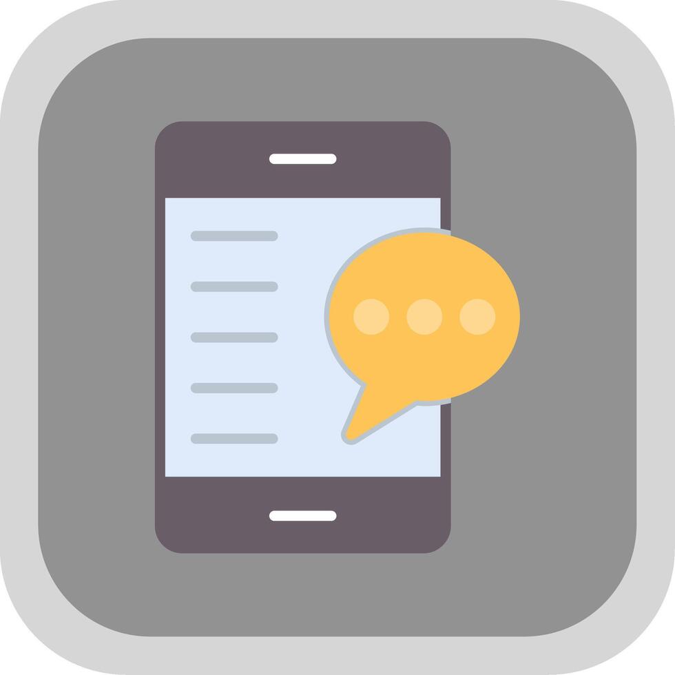 Mobile Application Flat round corner Icon Design vector